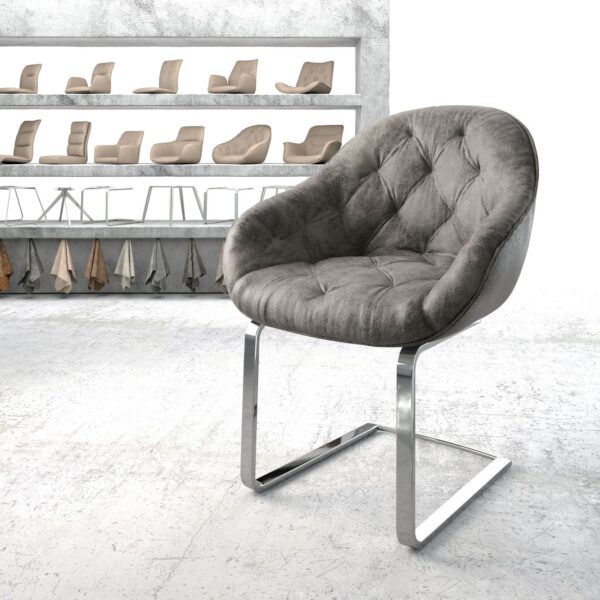 Křeslo Gaio-Flex Šedá Vintage Cantilever Flat Chrome-plated
