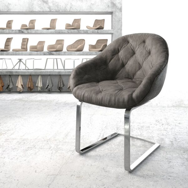Křeslo Gaio-Flex Anthracite Vintage Cantilever Flat Chrome-plated