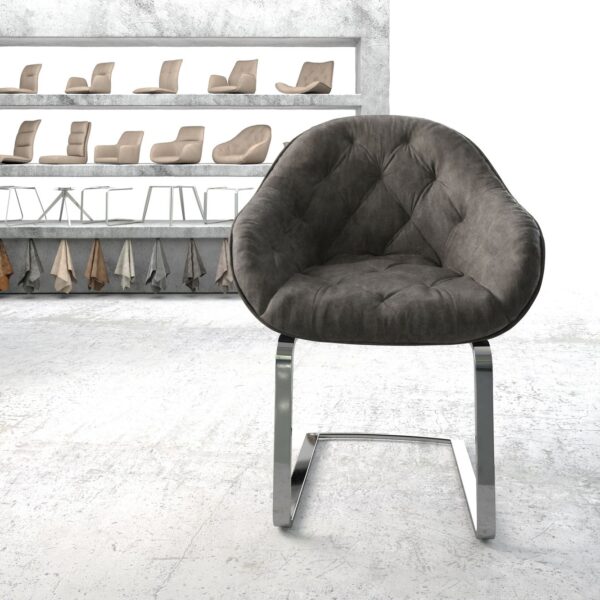 Křeslo Gaio-Flex Anthracite Vintage Cantilever Flat Chrome-plated