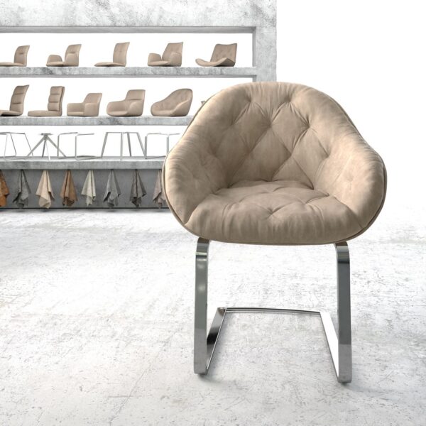 Křeslo Gaio-Flex Béžová Vintage Cantilever Flat Chrome-plated