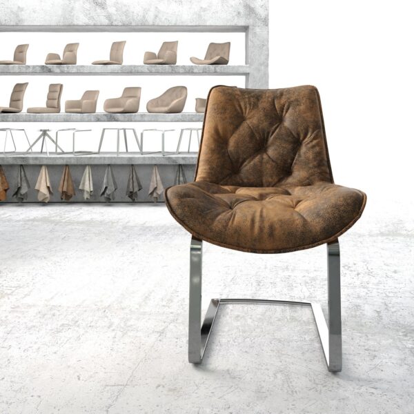 Jídelní židle Taimi-Flex Hnědá Vintage Cantilever Flat Chrome-plated