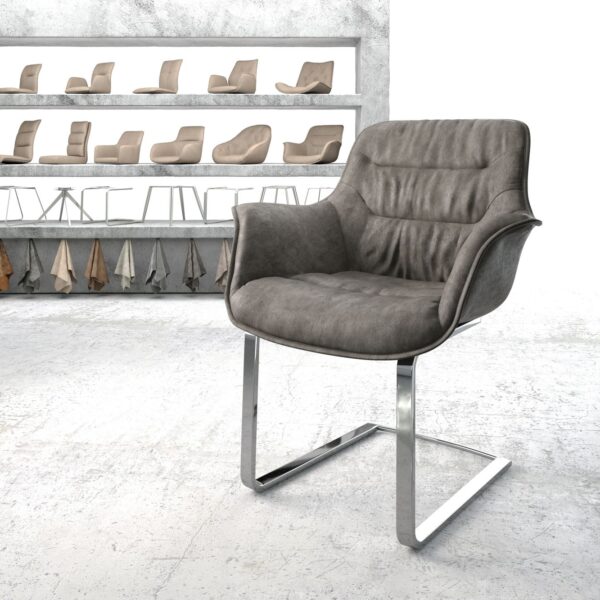 Křeslo Kaira-Flex Anthracite Vintage Cantilever Flat chromované