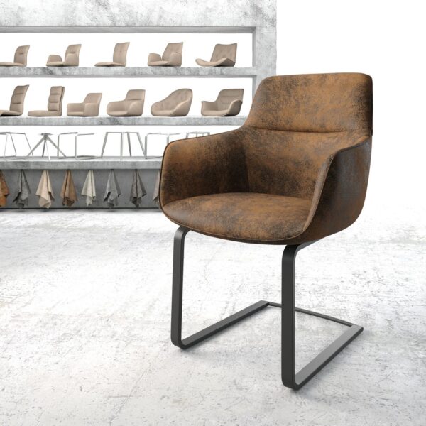 Jídelní židle Pejo-Flex Hnědá Vintage Cantilever Flat Černá