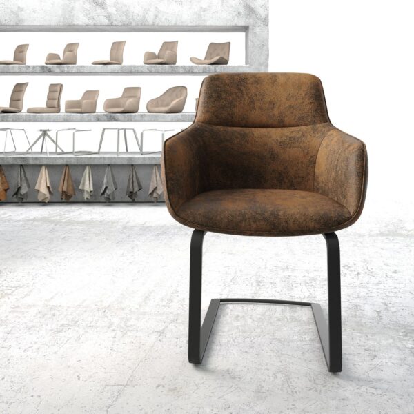 Jídelní židle Pejo-Flex Hnědá Vintage Cantilever Flat Černá