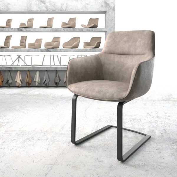 Jídelní židle Pejo-Flex Taupe Vintage Cantilever Flat Černá
