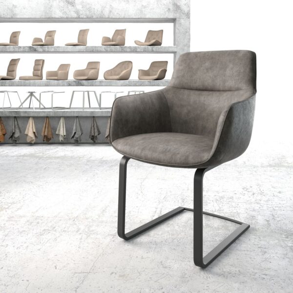 Jídelní židle Pejo-Flex Anthracite Vintage Cantilever Flat Černá