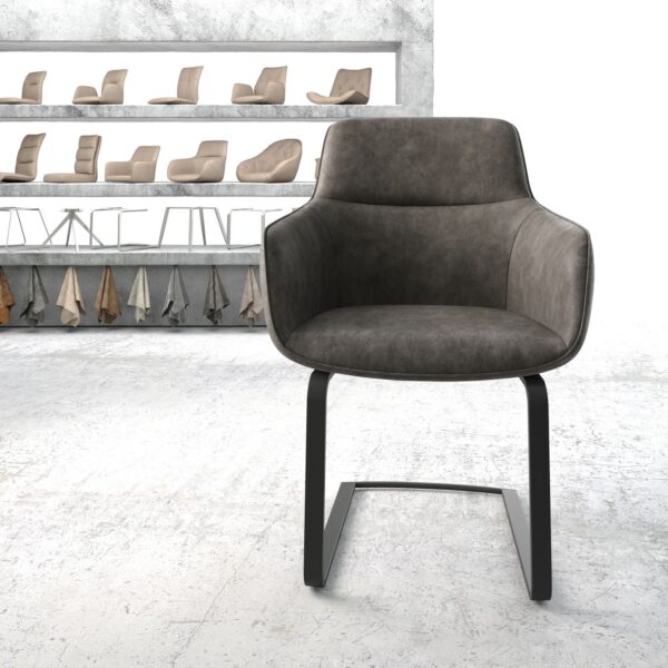 Jídelní židle Pejo-Flex Anthracite Vintage Cantilever Flat Černá