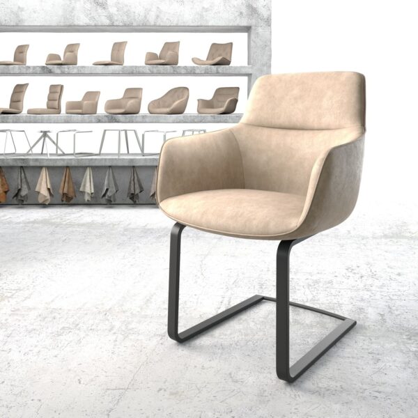 Jídelní židle Pejo-Flex Béžová Vintage Cantilever Flat Černá