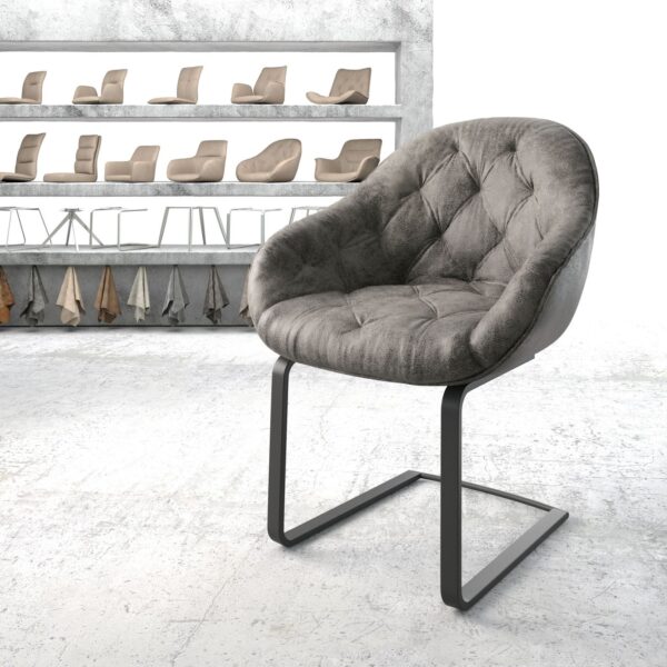 Křeslo Gaio-Flex Šedá Vintage Cantilever Flat Černá