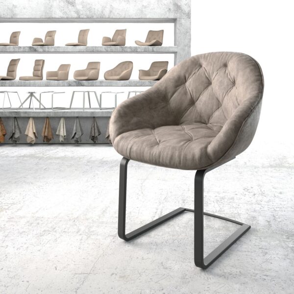 Křeslo Gaio-Flex Taupe Vintage Cantilever Flat Černá