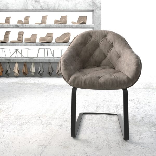 Křeslo Gaio-Flex Taupe Vintage Cantilever Flat Černá