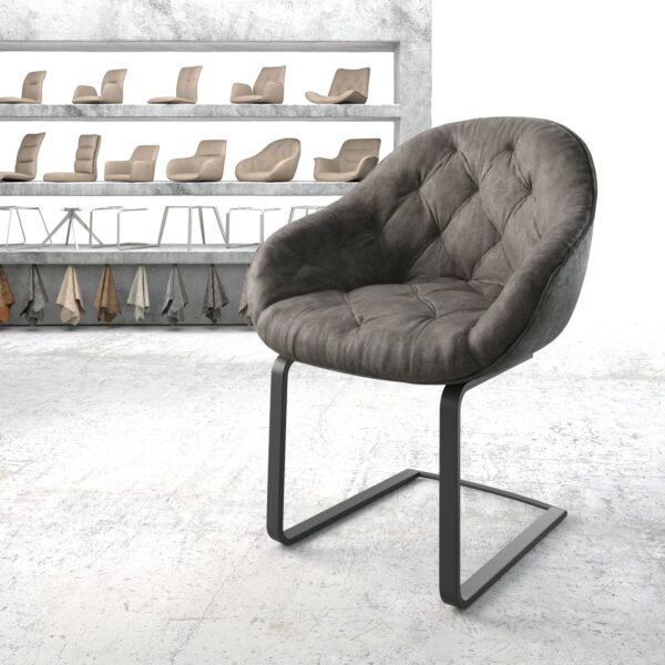 Křeslo Gaio-Flex Anthracite Vintage Cantilever Flat Černá