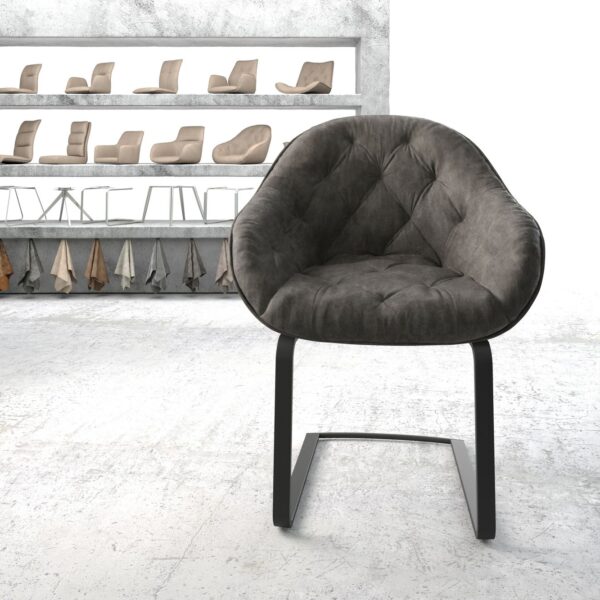 Křeslo Gaio-Flex Anthracite Vintage Cantilever Flat Černá