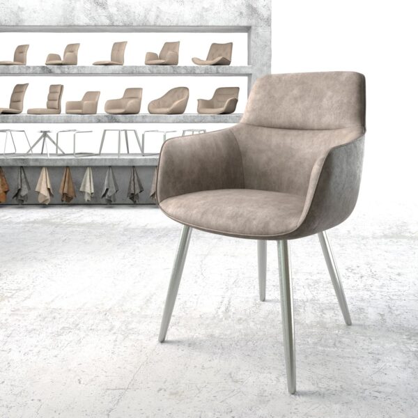 Jídelní židle Pejo-Flex Taupe Vintage 4-nohá kuželová nerezová ocel