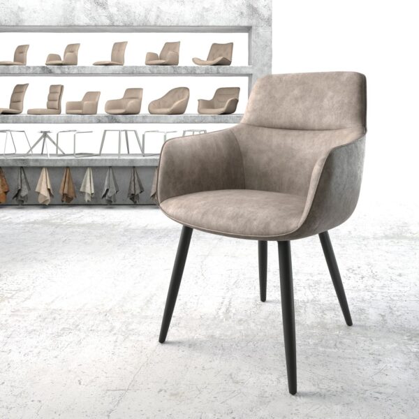 Jídelní židle Pejo-Flex Taupe Vintage 4-nohá kónická Černá