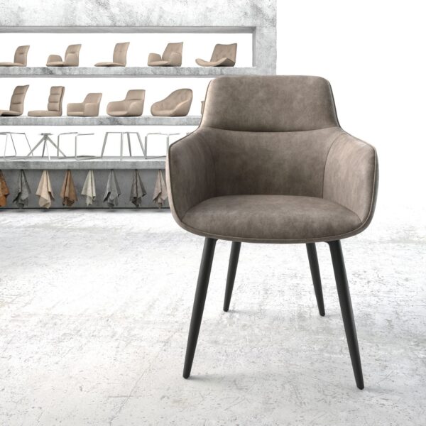 Jídelní židle Pejo-Flex Taupe Vintage 4-nohá kónická Černá
