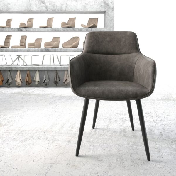 Jídelní židle Pejo-Flex Anthracite Vintage 4-nohá kónická Černá