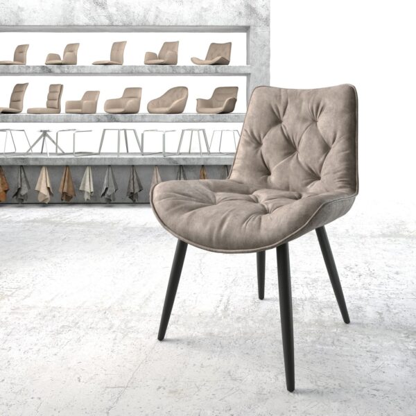 Jídelní židle Taimi-Flex Taupe Vintage 4-nohá kónická Černá