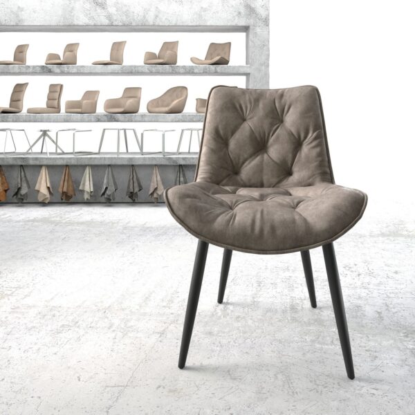 Jídelní židle Taimi-Flex Taupe Vintage 4-nohá kónická Černá