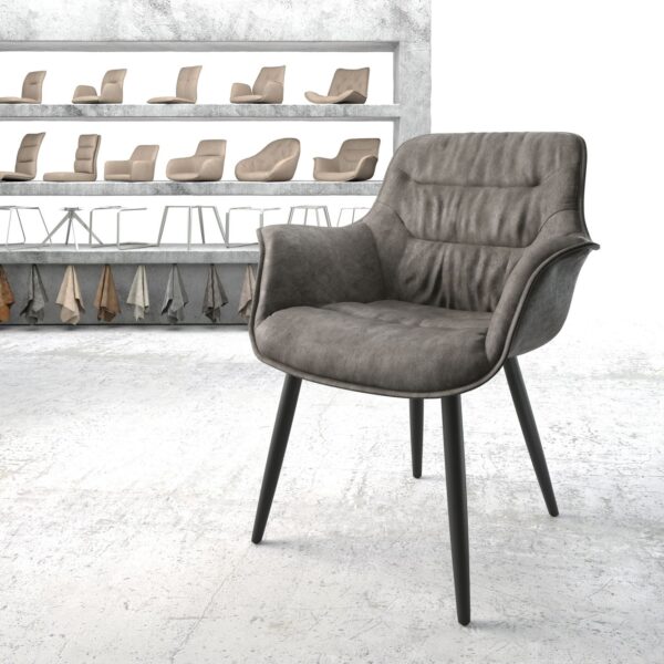 Křeslo Kaira-Flex Anthracite Vintage 4-nohé kónické Černé