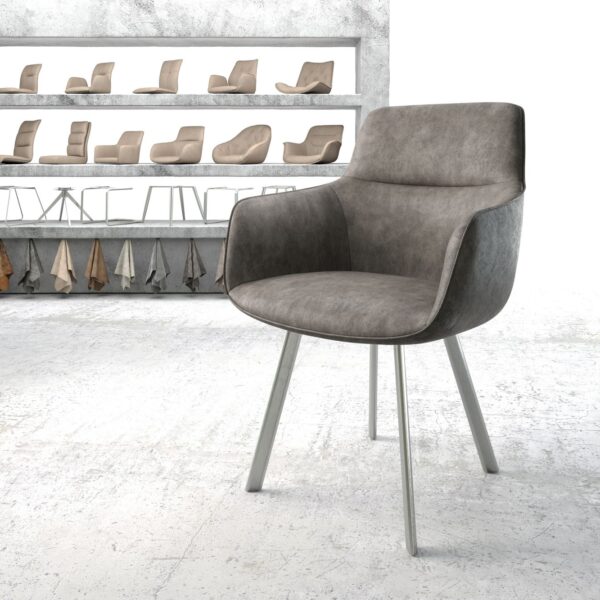 Jídelní židle Pejo-Flex Anthracite Vintage 4-nohá oválná nerezová ocel