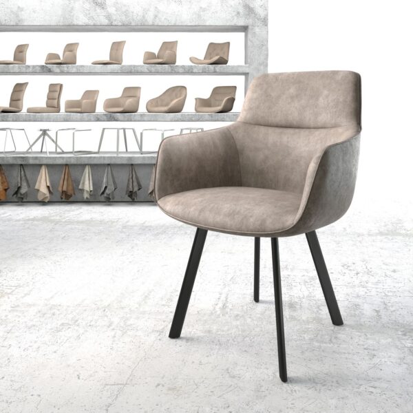 Jídelní židle Pejo-Flex Taupe Vintage 4-nohá oválná Černá