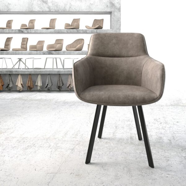 Jídelní židle Pejo-Flex Taupe Vintage 4-nohá oválná Černá