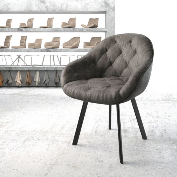 Křeslo Gaio-Flex Anthracite Vintage 4-nohý ovál Černá