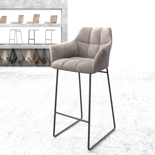 Barová židle Yulo-Flex Vintage Taupe Skid Kovový rám