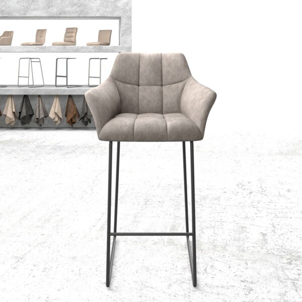 Barová židle Yulo-Flex vintage taupe kovová podnož