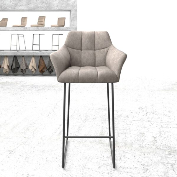 Barová židle Yulo-Flex Vintage Taupe Skid Kovový rám