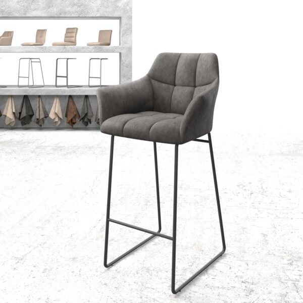 Barová židle Yulo-Flex Vintage Anthracite Skid Kovový rám