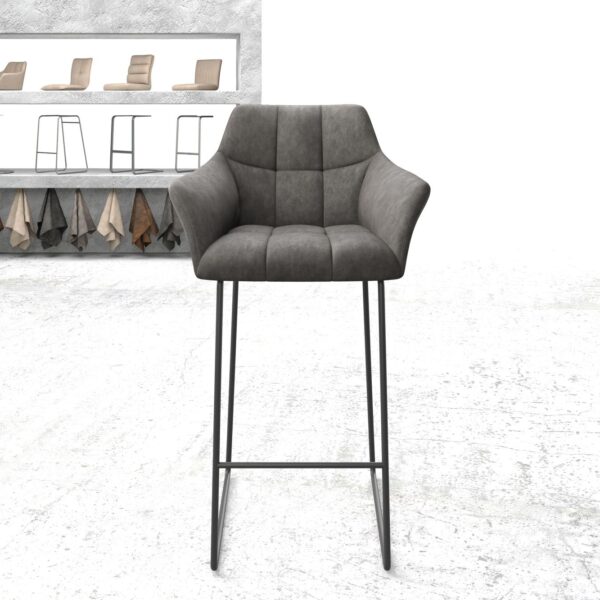 Barová židle Yulo-Flex Vintage Anthracite Skid Kovový rám