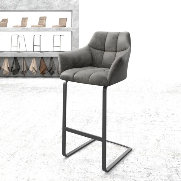 Barová židle Yulo-Flex Vintage Šedá Cantilever Flat Metal