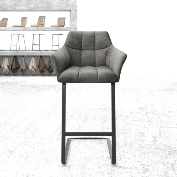 Barová židle Yulo-Flex Vintage Šedá Cantilever Flat Metal