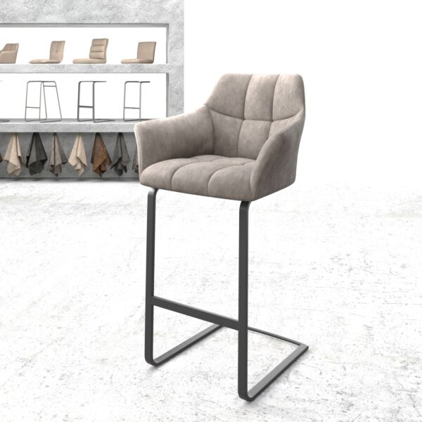 Barová židle Yulo-Flex Vintage Taupe Cantilever Flat Metal