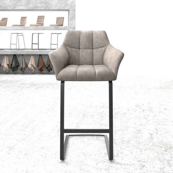 Barová židle Yulo-Flex Vintage Taupe Cantilever Flat Metal