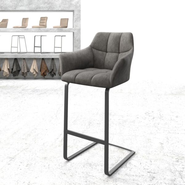 Barová židle Yulo-Flex Vintage Anthracite Cantilever Flat Metal