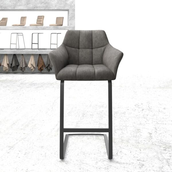 Barová židle Yulo-Flex Vintage Anthracite Cantilever Flat Metal