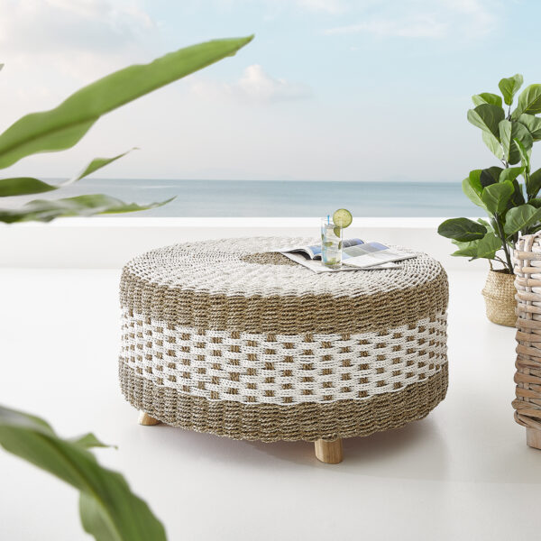 Konferenční stolek Kelli 105×105 cm přírodní mořská tráva