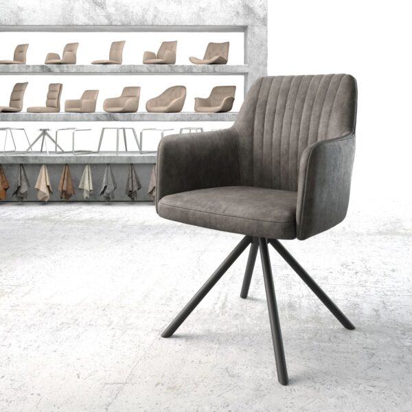 Otočná židle Greg-Flex Anthracite Vintage Cross Rám Round Černá