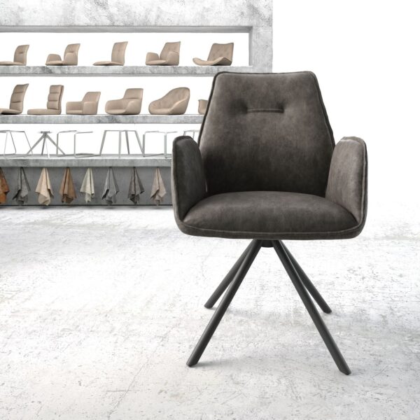 Otočná židle Zoa-Flex Anthracite Vintage Cross Rám Round Černá