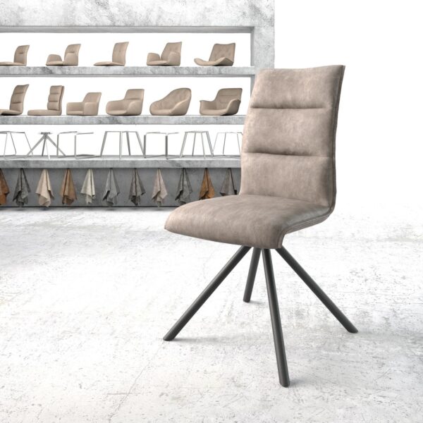 Otočná židle Xantus-Flex Taupe Vintage Cross Rám Round Černá