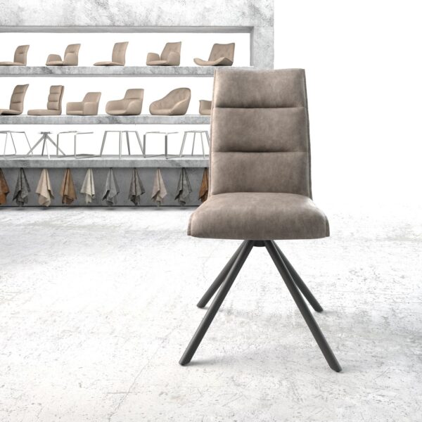 Otočná židle Xantus-Flex Taupe Vintage Cross Rám Round Černá