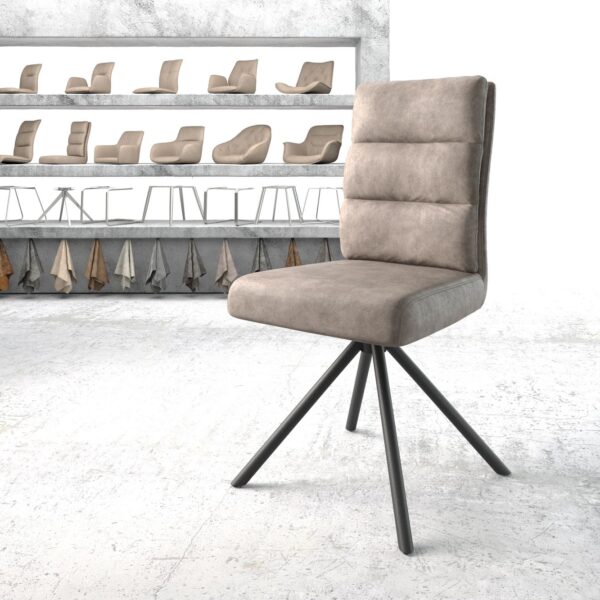 Otočná židle Pela-Flex Taupe Vintage Cross Rám Round Černá