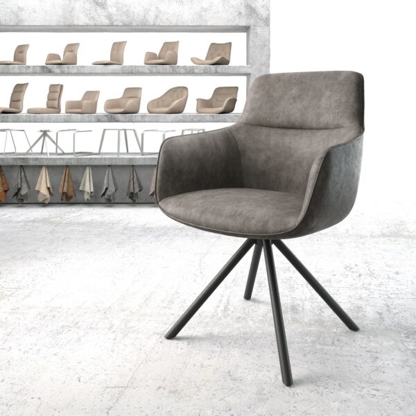 Otočná židle Pejo-Flex Anthracite Vintage Cross Rám Round Černá