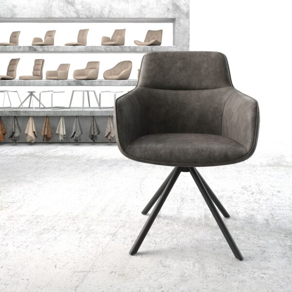 Otočná židle Pejo-Flex Anthracite Vintage Cross Rám Round Černá