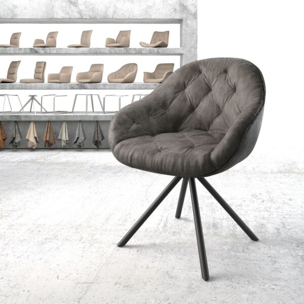 Otočná židle Gaio-Flex Anthracite Vintage Cross Rám Round Černá