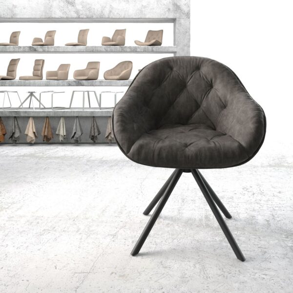 Otočná židle Gaio-Flex Anthracite Vintage Cross Rám Round Černá