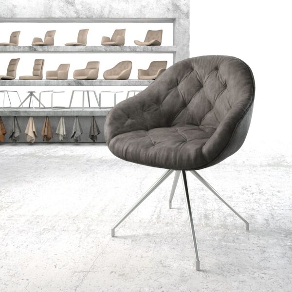 Otočná židle Gaio-Flex Anthracite Vintage Cross Rám Conical Nerezová Ocel